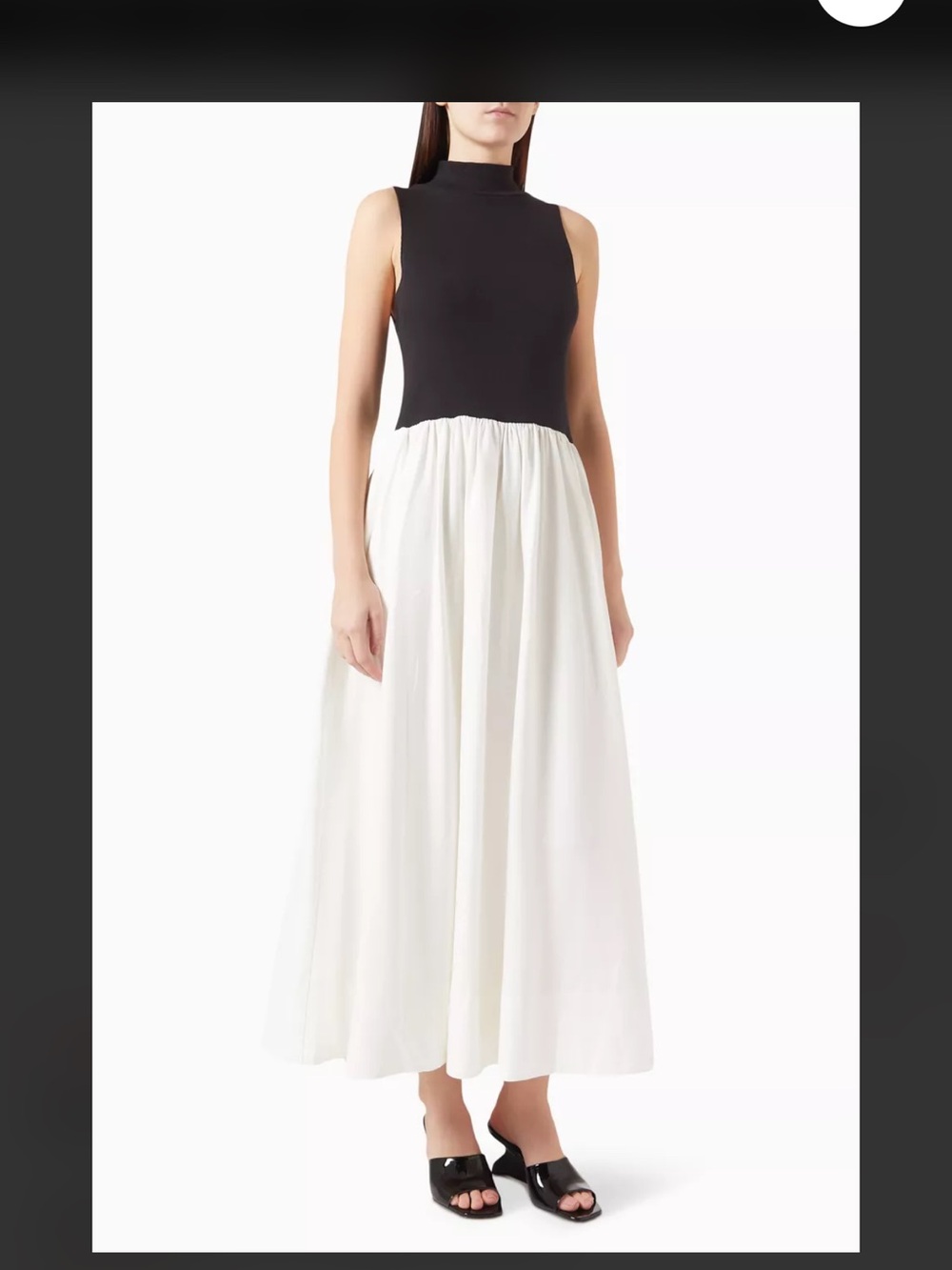 Reformation Black and White Two-Tone Maxi Skirt dress sai organic cotton USA sma